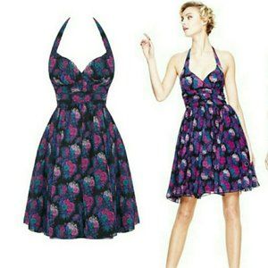 Hell Bunny Floral Halter Dress XL